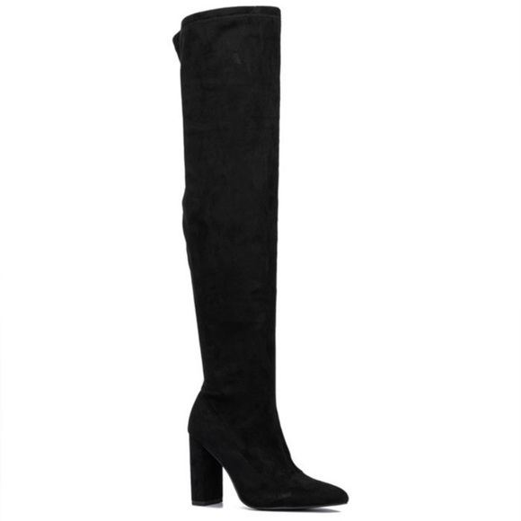 NEW YORK & COMPANY Monia Tall OTK Boots in black - Picture 1 of 7
